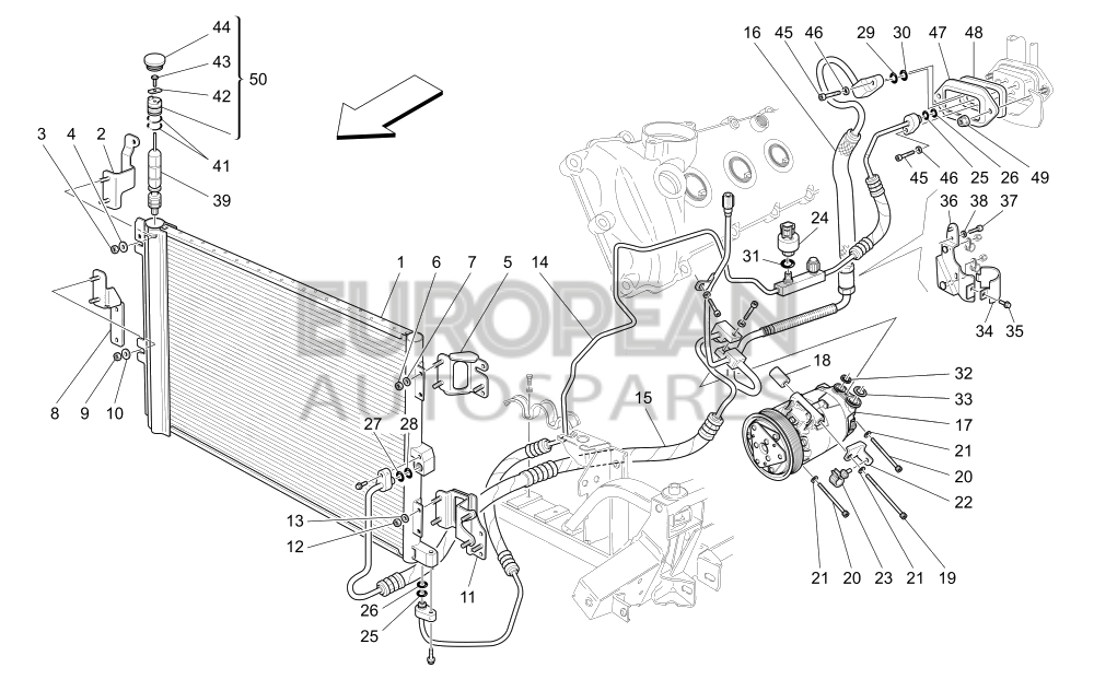 89310400-Maserati PIPE FROM COMPRESSOR TO SHIELD JOINT