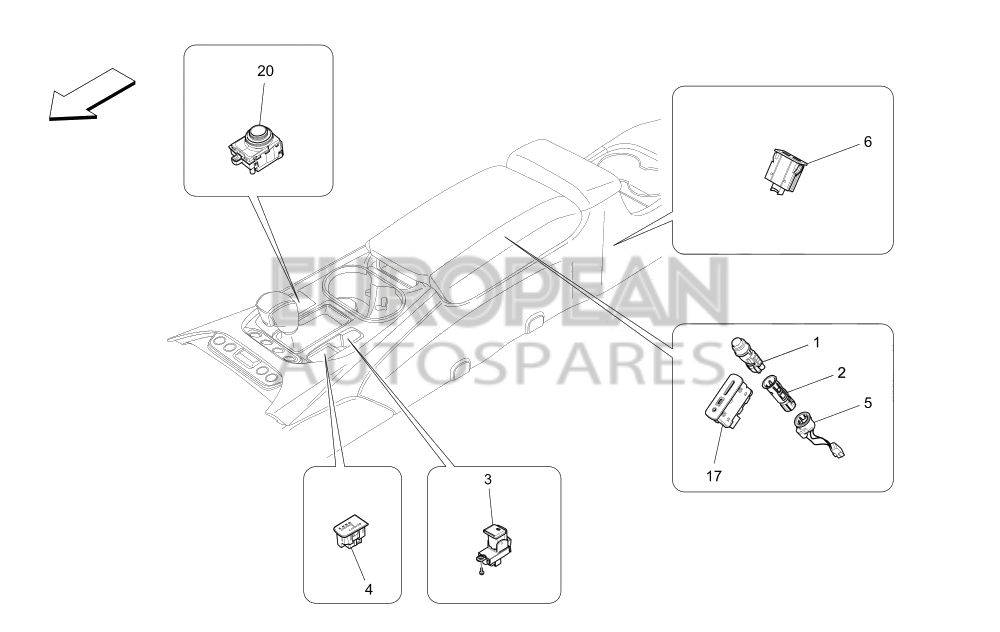 350584-Maserati ELECTRIC PARKING BRAKE SWITCH