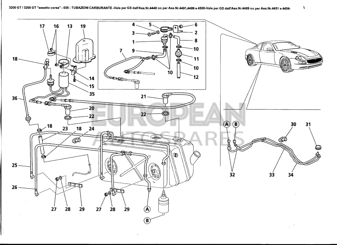 980001018-Maserati KIT VAPOR SEPARETOR + ROLL OVER VALVE + PIPE