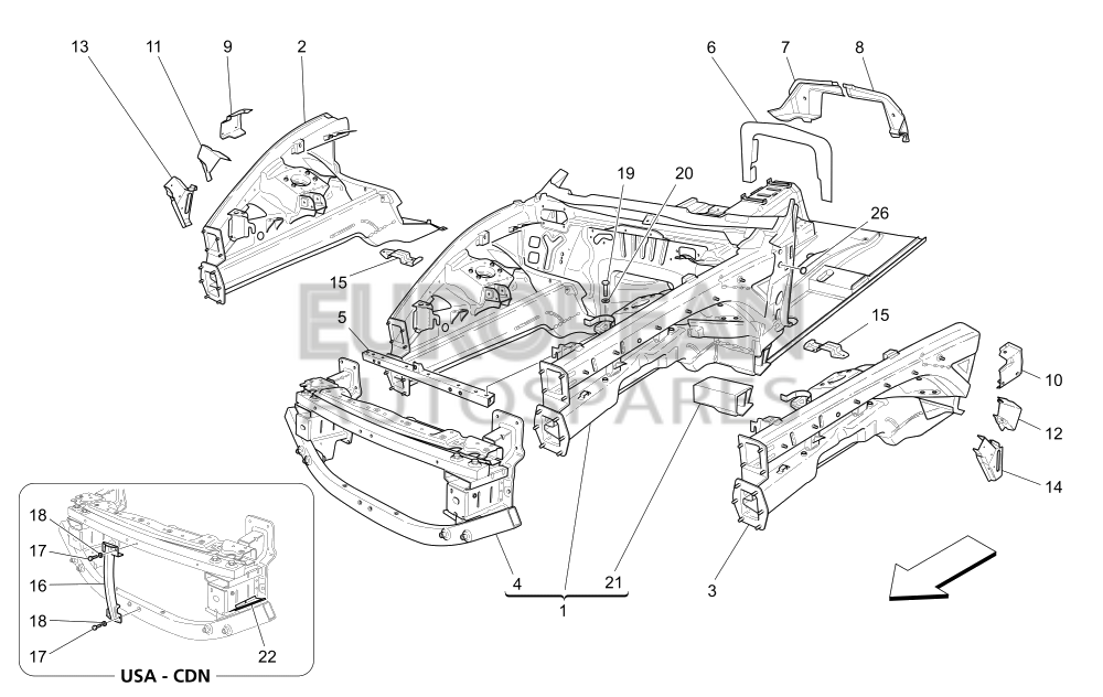 68270000-Maserati L.H. REINFORCEMENT BRACKET