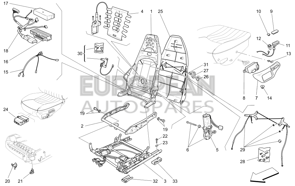 66710700-Maserati LH SEAT GUARD