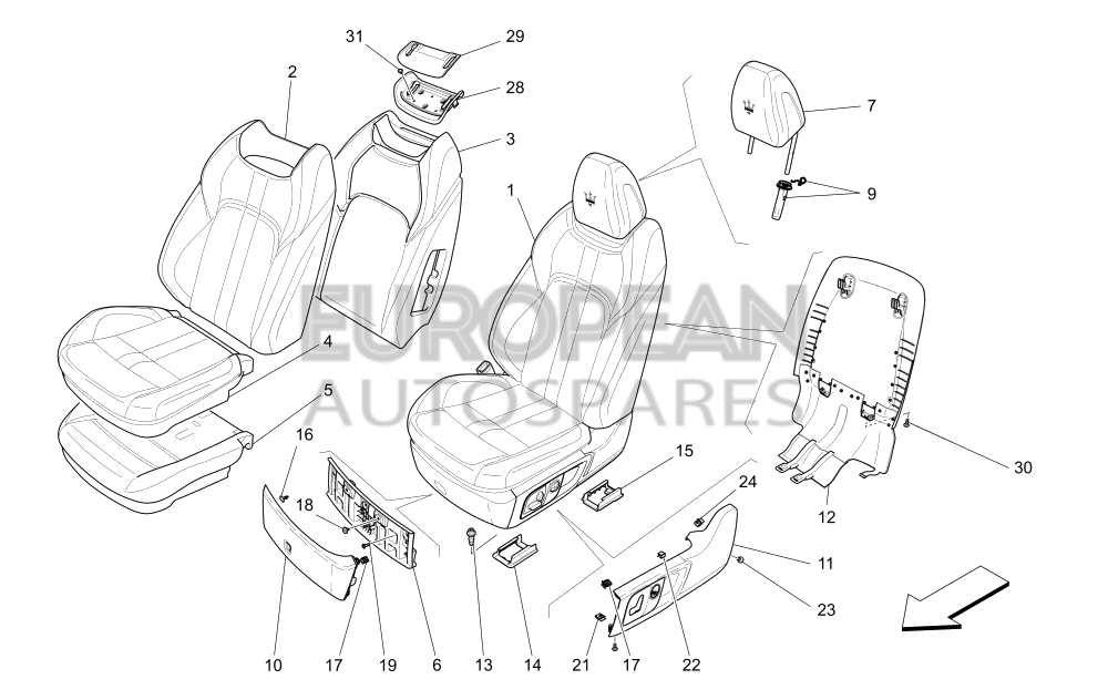 673007350-Maserati LOWER CENTRAL FRAME - SAND