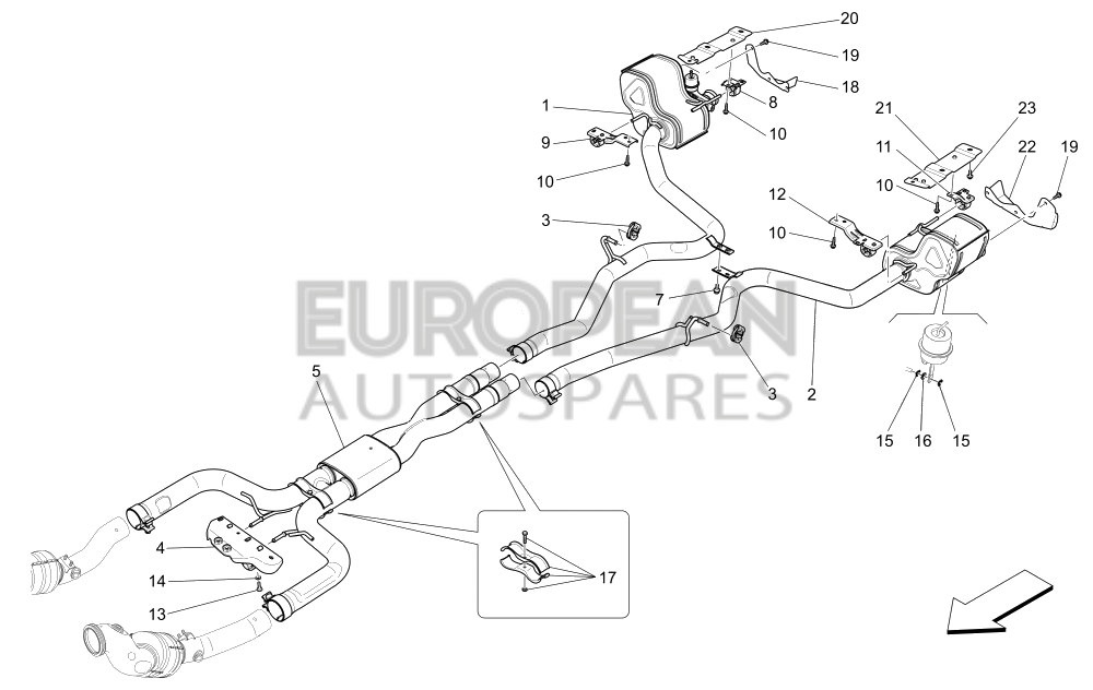 673008298-Maserati RH/LH EXHAUST SILENCER KIT