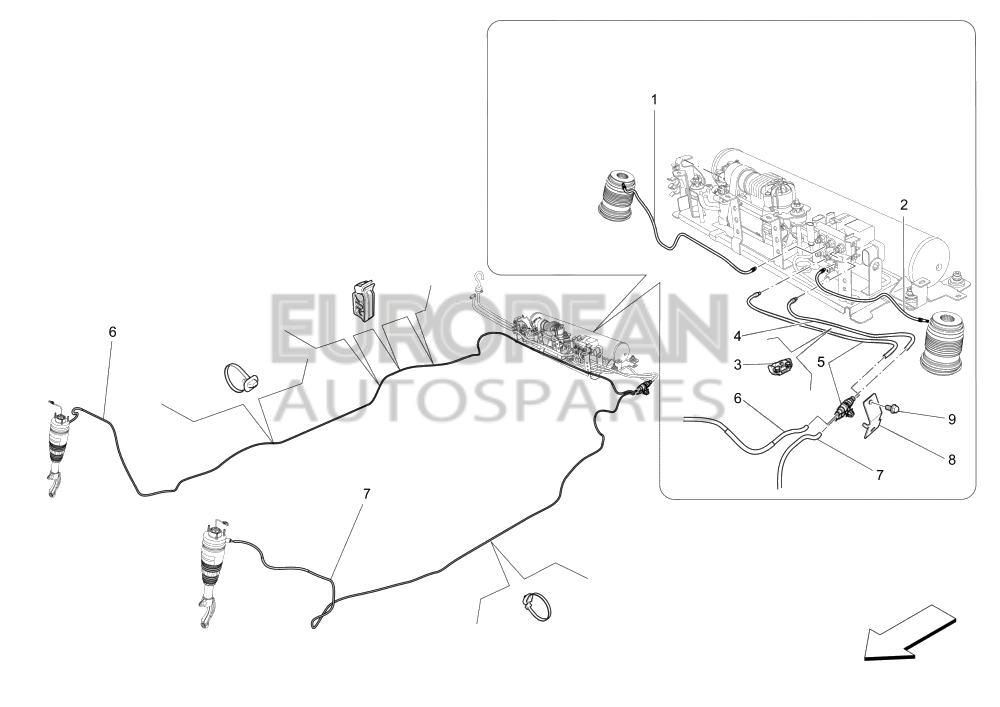 670101156-Maserati REAR LH SHOCK ABSORBER PIPE