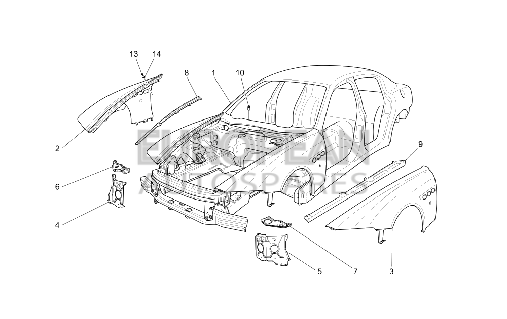 980139576-Maserati COMPLETE BODY SHELL - Power sunroof / EU