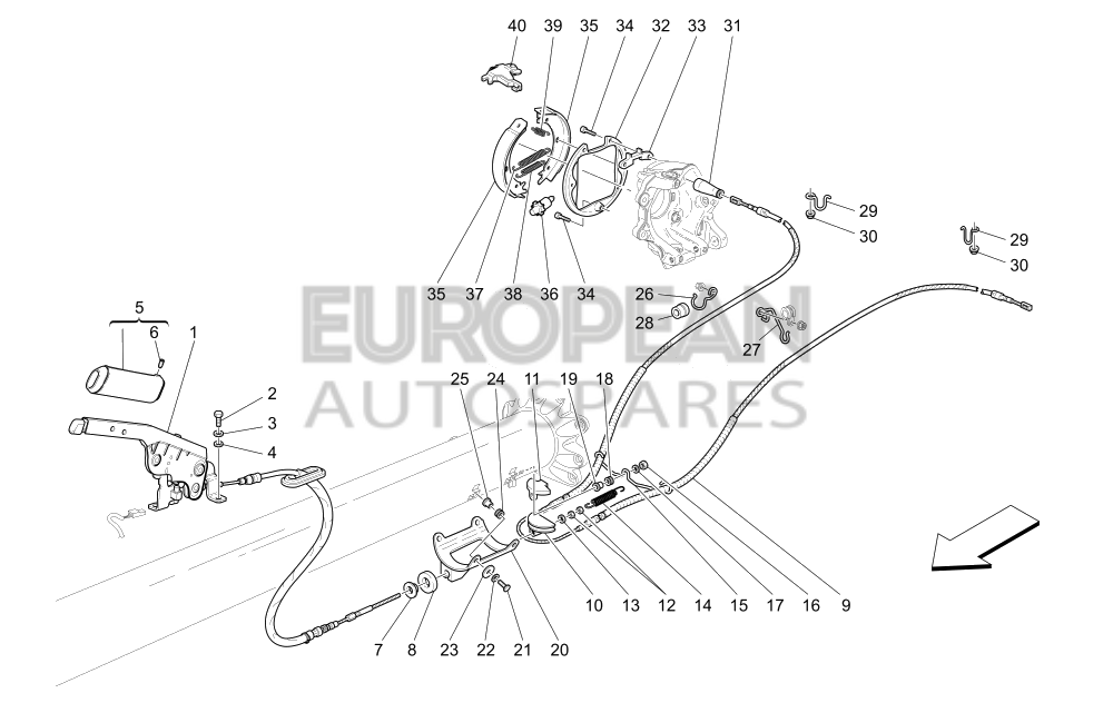 210922-Maserati COMPLETE HAND BRAKE LEVER