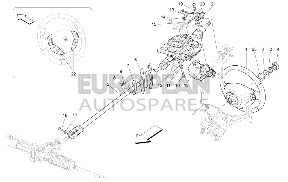981431921-Maserati COMPLETE STEERING WHEEL - Tanganika wood moulding steering wheel / 2