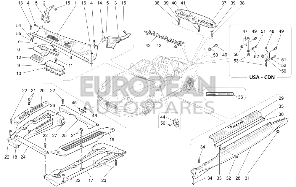 68758700-Maserati L.H. UNDER DOOR MOULDING