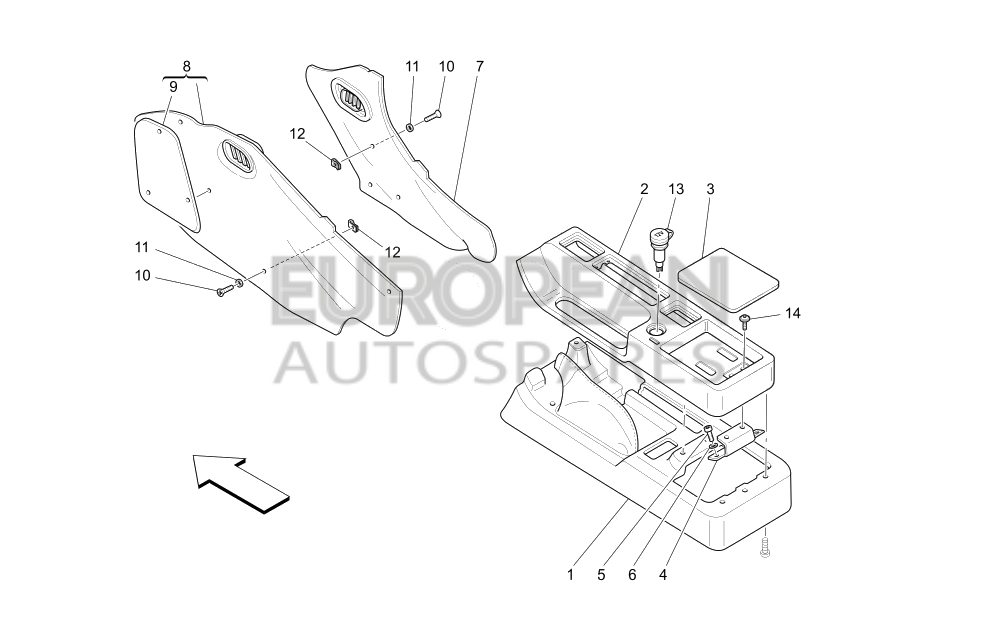 68750200-Maserati COMPLETE UPPER CONSOLE