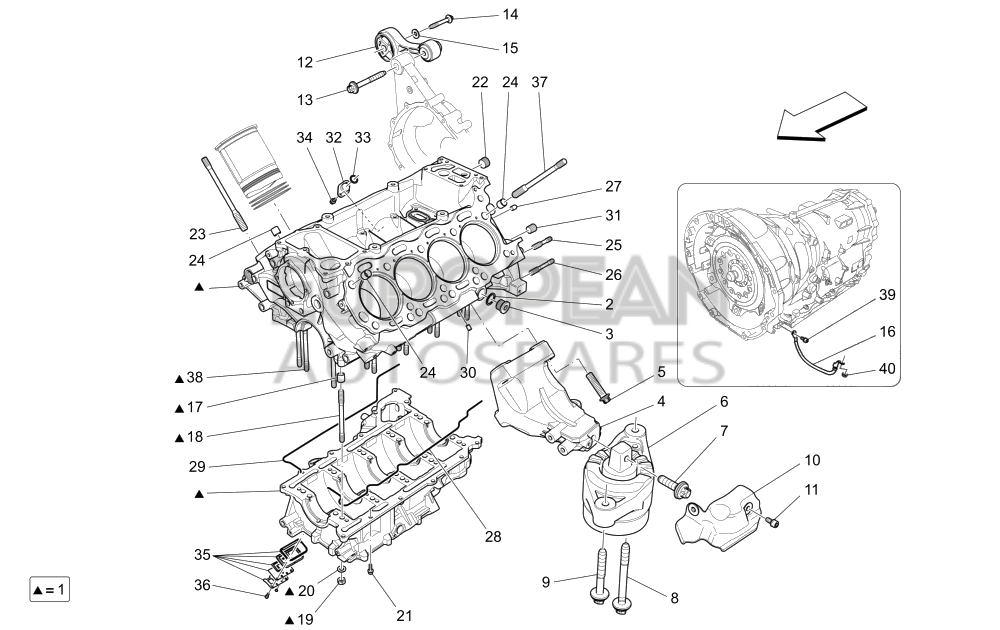 285965-Maserati RH ENGINE MOUNTING BRACKET