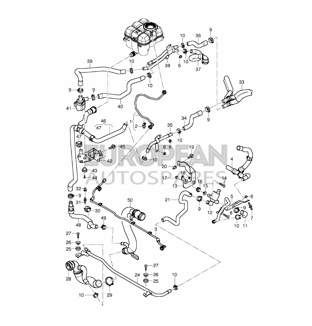 36A121056B-Bentley COOLANT HOSE             