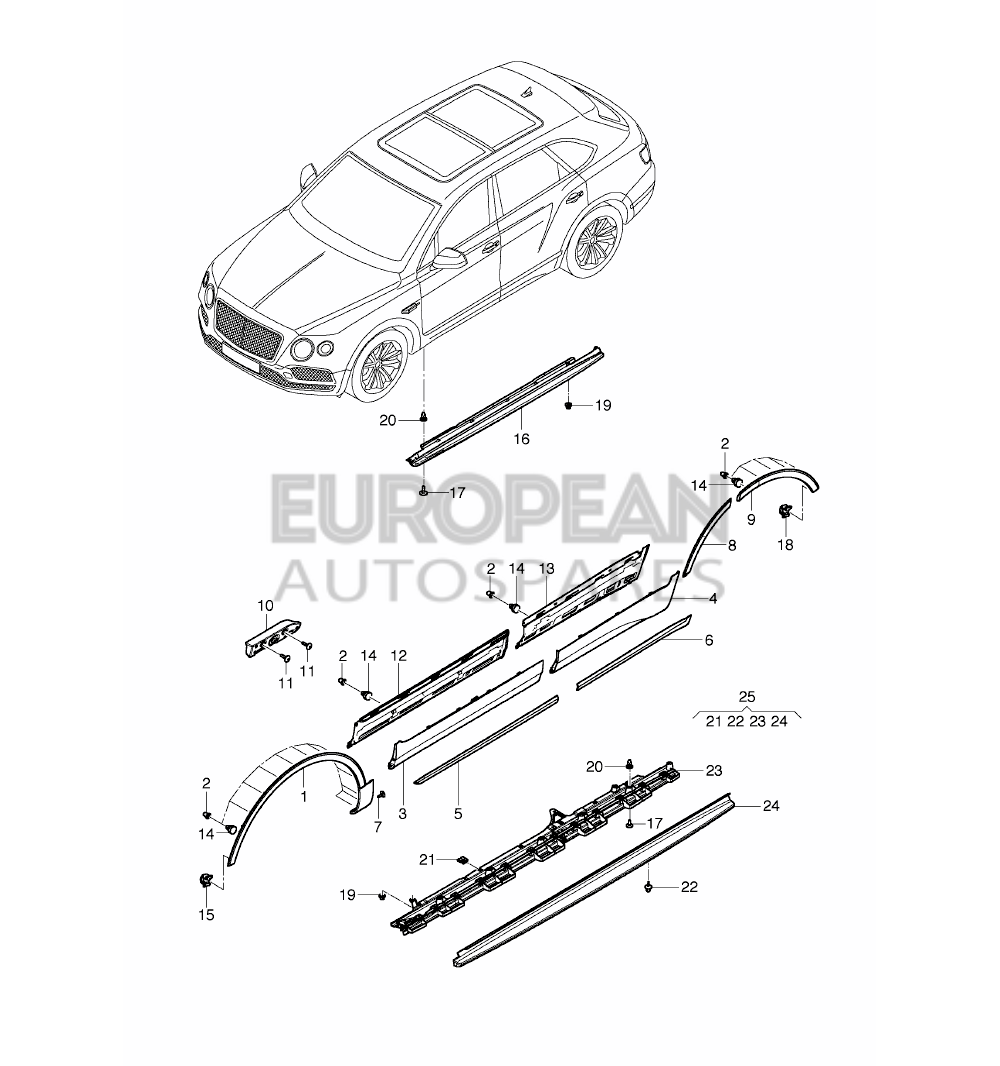 36A854819A-Bentley trim for wheel arch