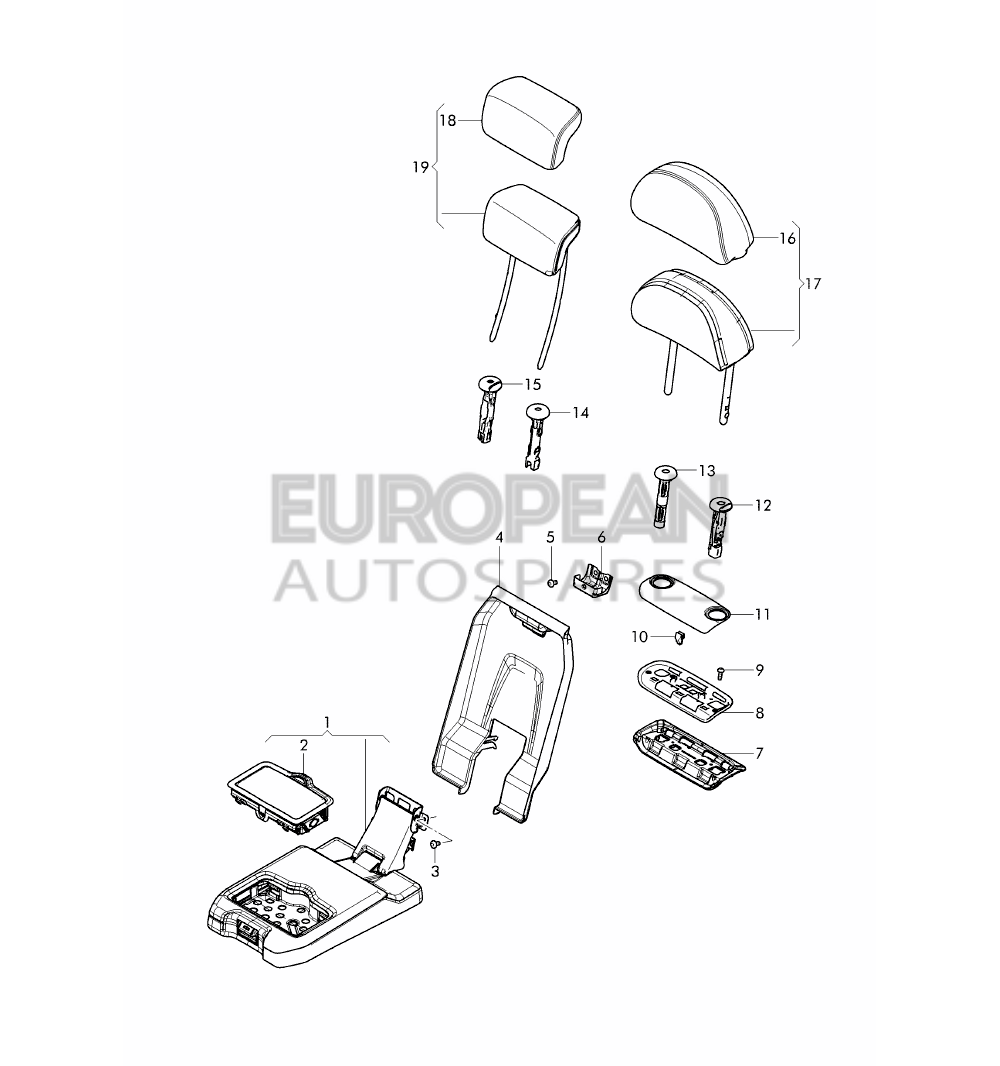 36A885970B-Bentley GUIDE FOR HEAD RESTRAINT 