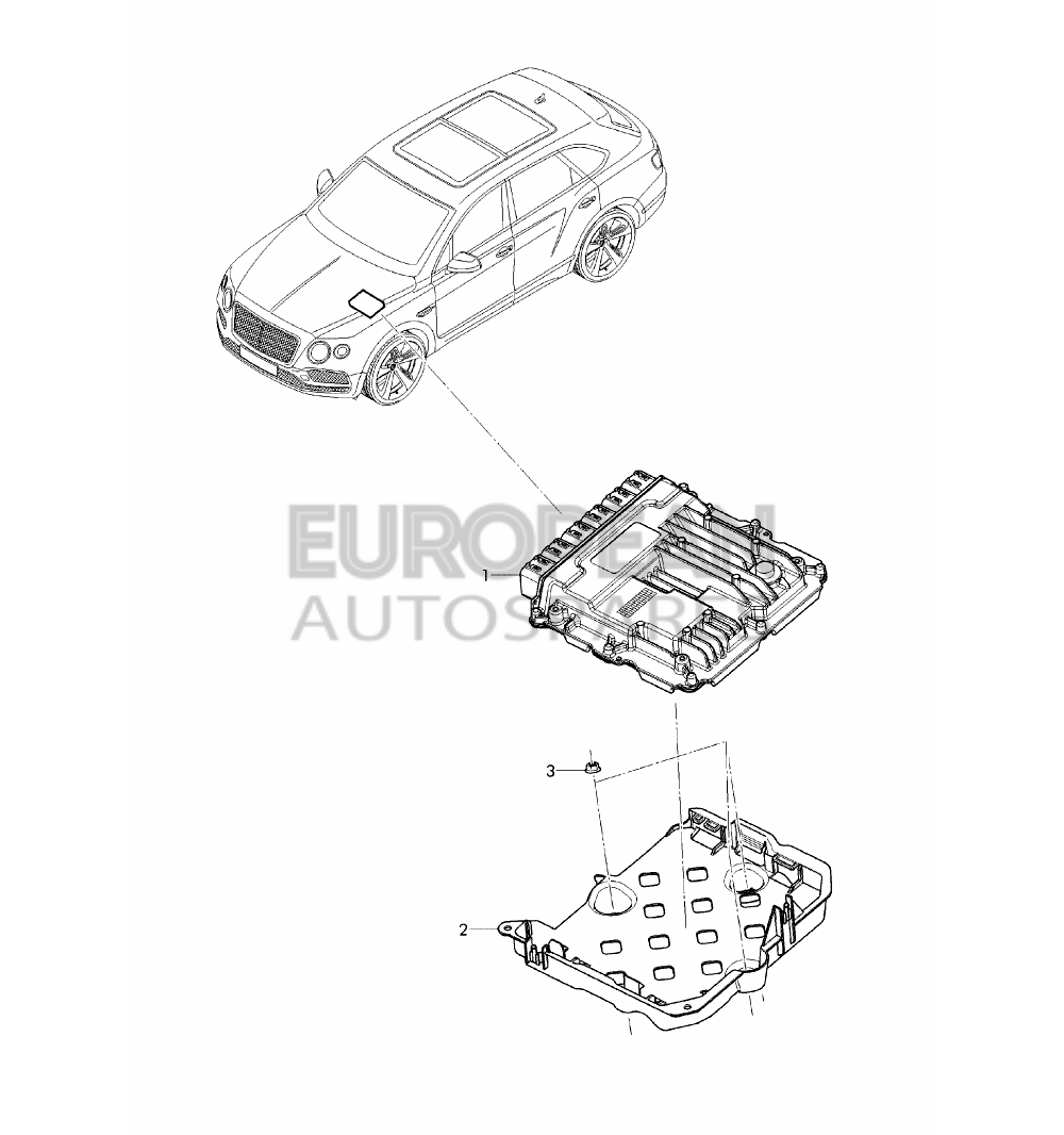 0P2907309A-Bentley ENGINE CONTROL UNIT (WITH