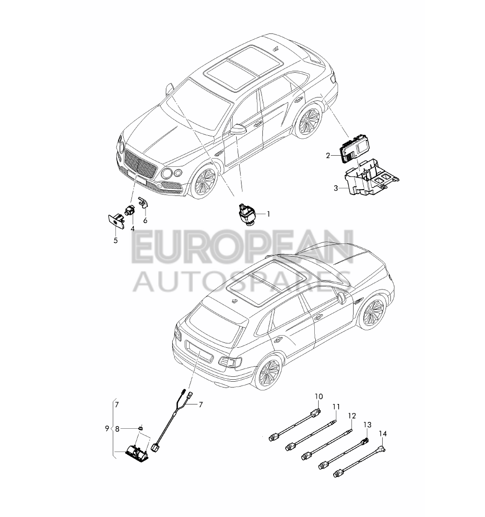 4M0907428F-Bentley CONTROL UNIT FOR CAMERA  