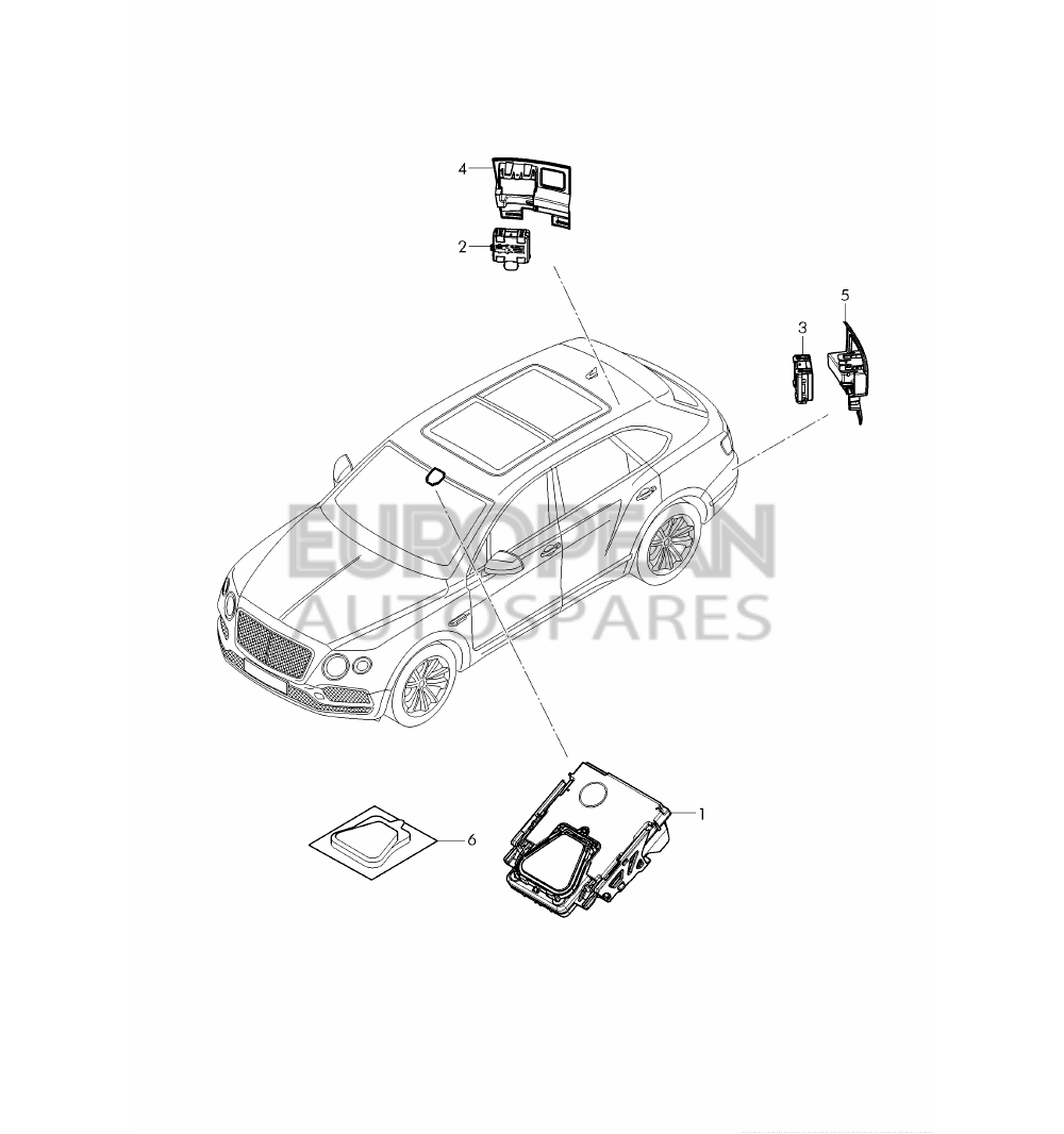 4M0907566E-Bentley CONTROL UNIT FOR LANE CHA