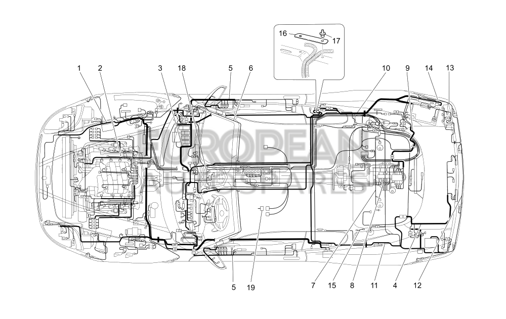 222150-Maserati RH LONGITUDINAL HARNESS