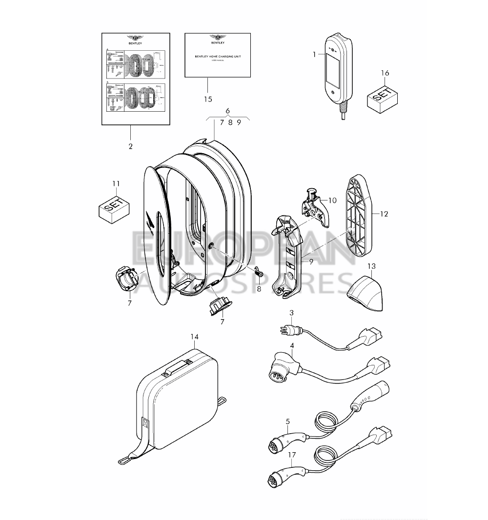 36A971675K-Bentley Charger for high-voltage battery additionally to be used items: