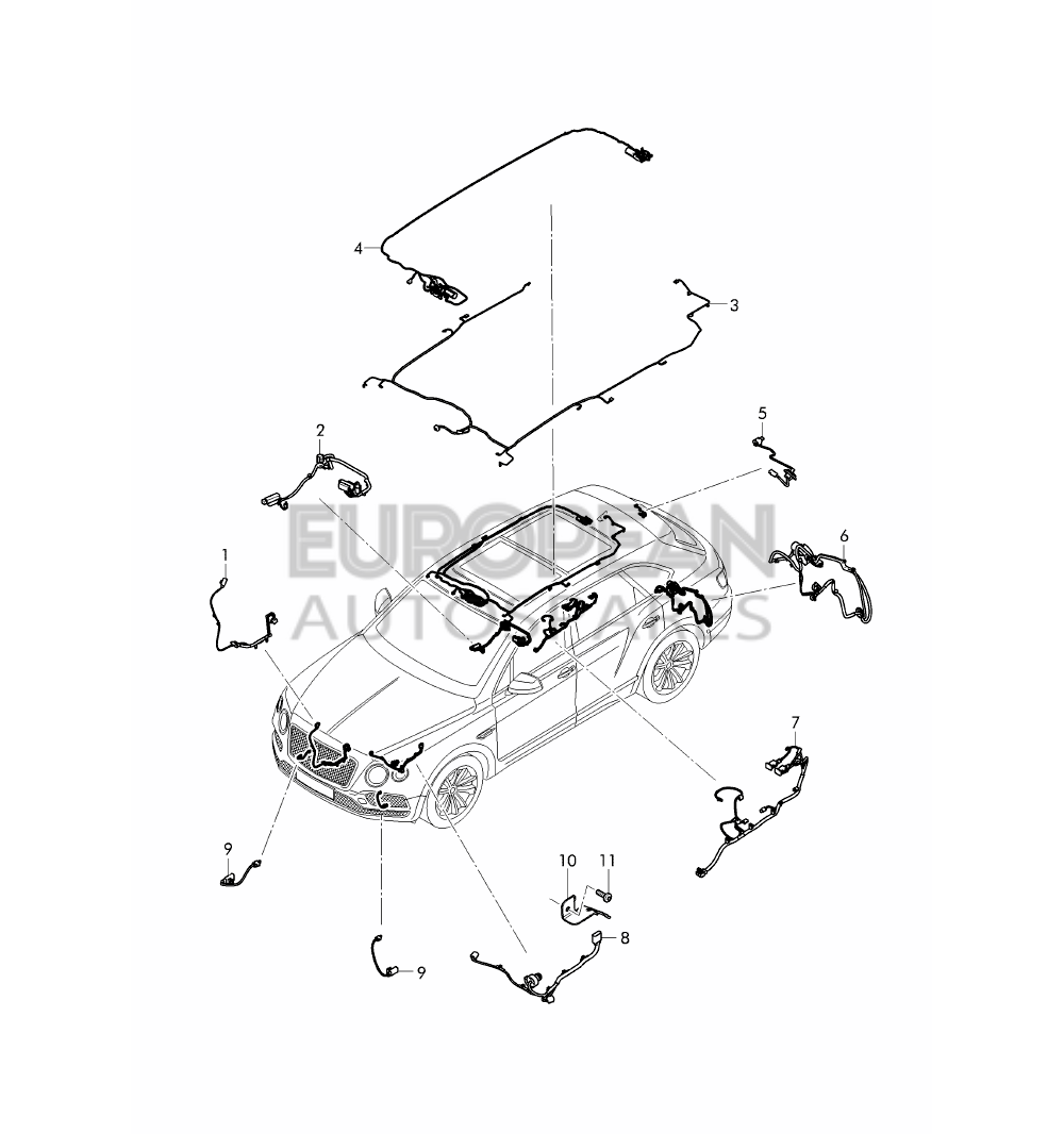 36A971727BR-Bentley WIRING SET FOR FUEL TANK 