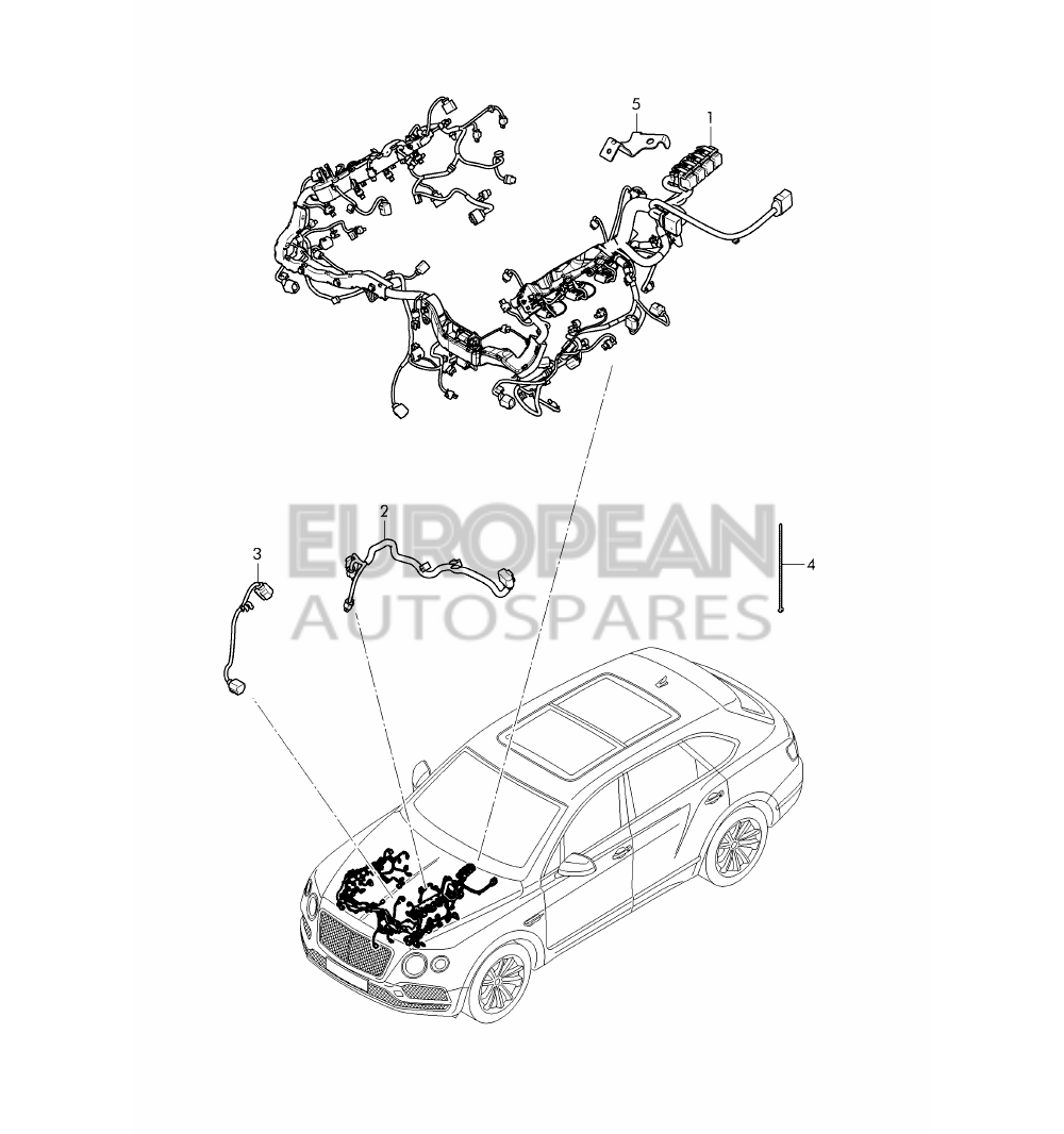 4M0971502AG-Bentley HOLDER FOR WIRING HARNESS