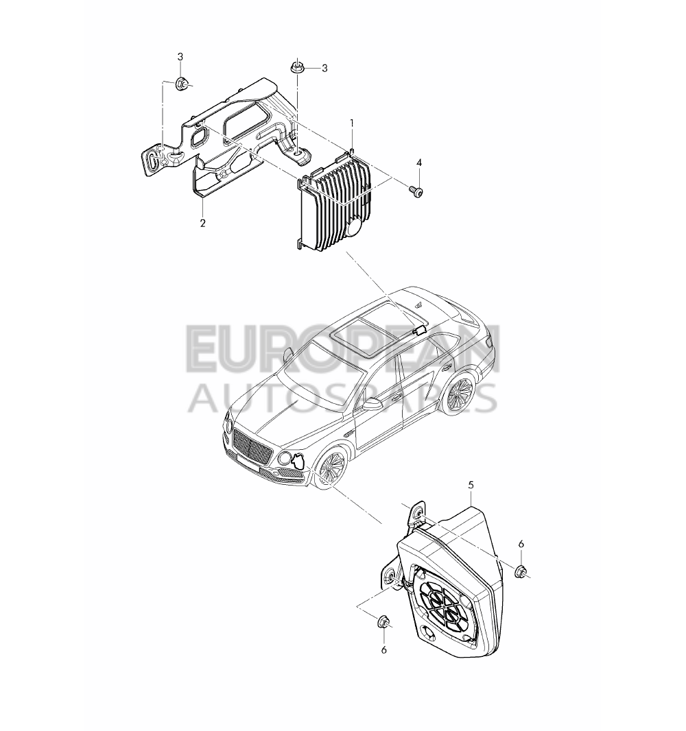 4M0907221-Bentley RETAINER FOR CONTROL UNIT