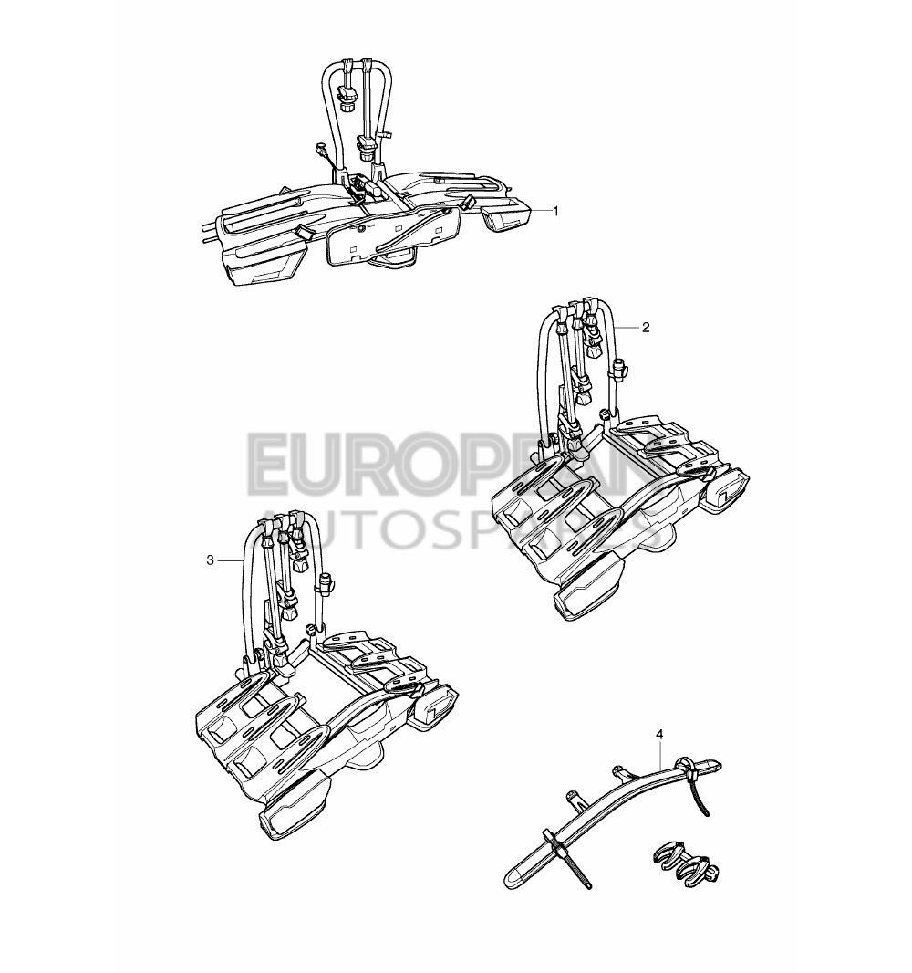 36A071105C-Bentley bike carrier for tow hitch (ball head) for max. bicycle number: