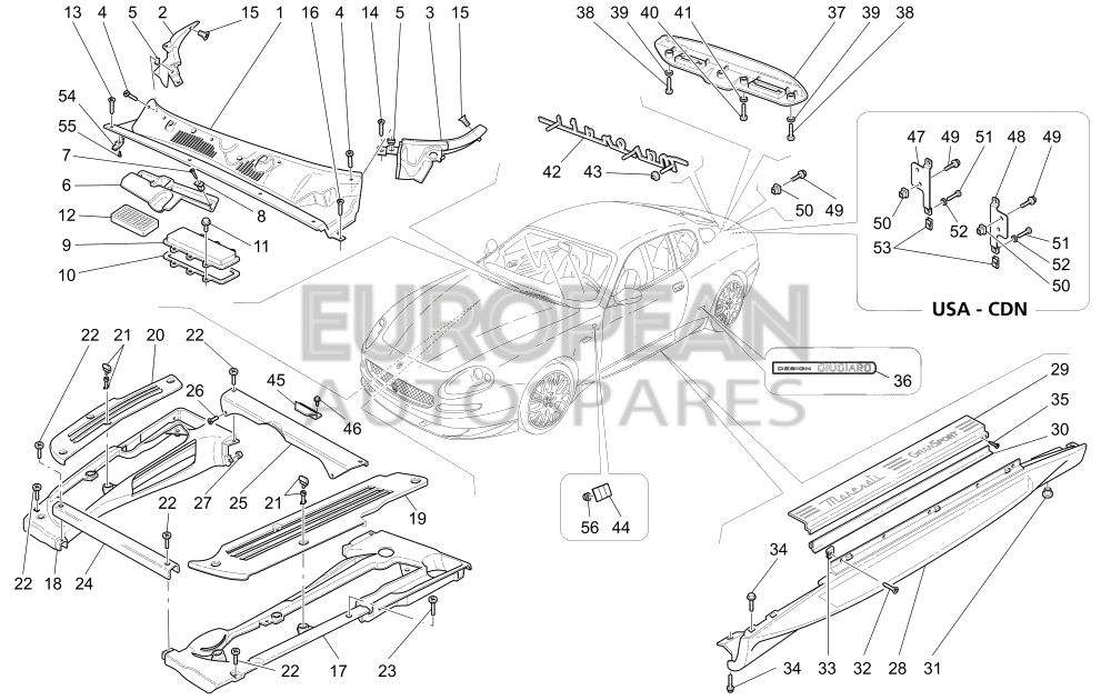 68289000-Maserati R.H. UNDER DOOR MOULDING