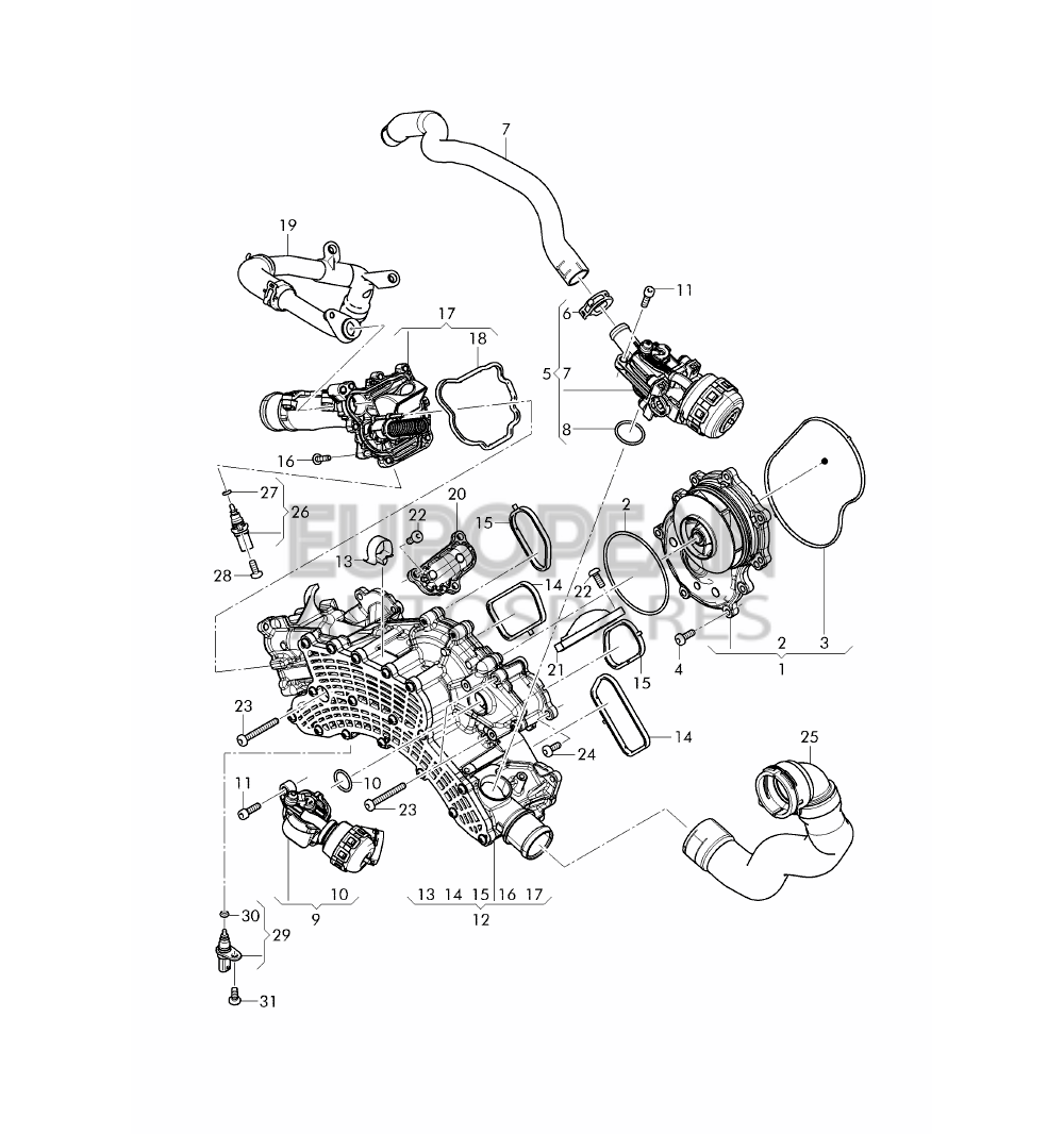 057121111AA-Bentley COOLANT REGULATOR HOUSING