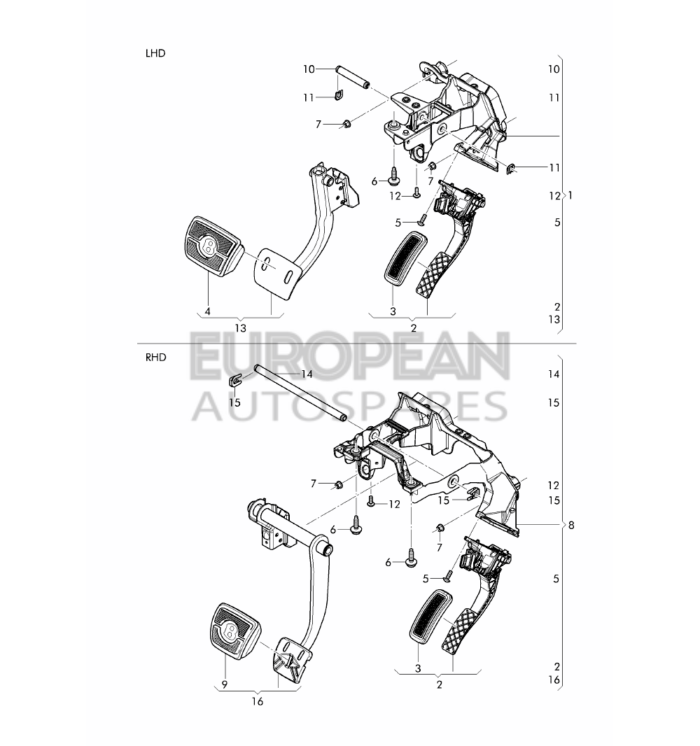 36B723140A-Bentley BRAKE PEDAL              