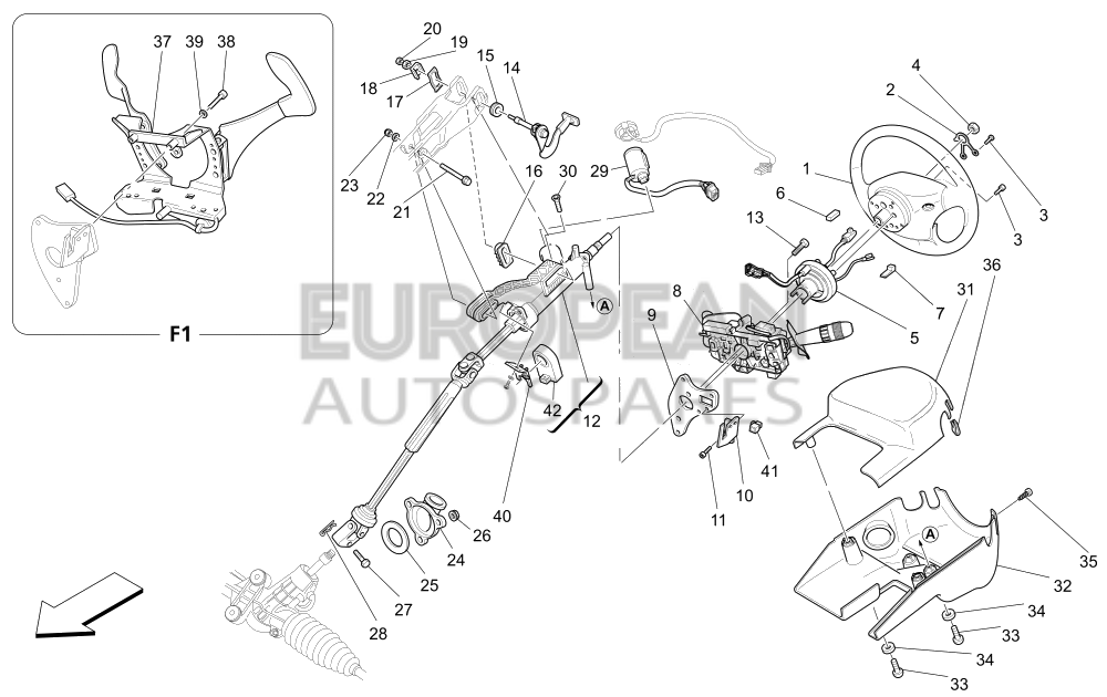 204134-Maserati GEARBOX CONTROL LEVERS ASSEMBLY