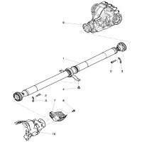 propeller shaft 2-piece with intermediate bearing for 6 speed automatic transm.
