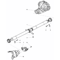 propeller shaft 2-piece with intermediate bearing for 6 speed automatic transm.
