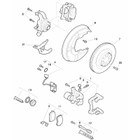 brake caliper splash shield for brake disc for vehicles with ceramic brake disc D >> - MJ 2014