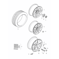 Aluminium rim with wheel cap wheel bolt wheel bolt, lockable with adapter D - MJ 2017>>