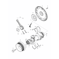 flywheel v-belt pulley with vibration damper crankshaft connecting rod bearing shell