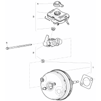brake servo with attachment parts