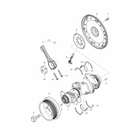 flywheel v-belt pulley with vibration damper crankshaft connecting rod bearing shell