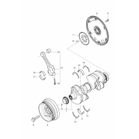 crankshaft connecting rod bearing shell flywheel