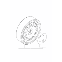 wheel disc 'alum' with tire (spare wheel)