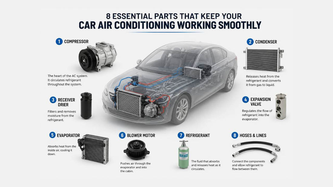 8 Major Components of a Car AC System | Quick Guide