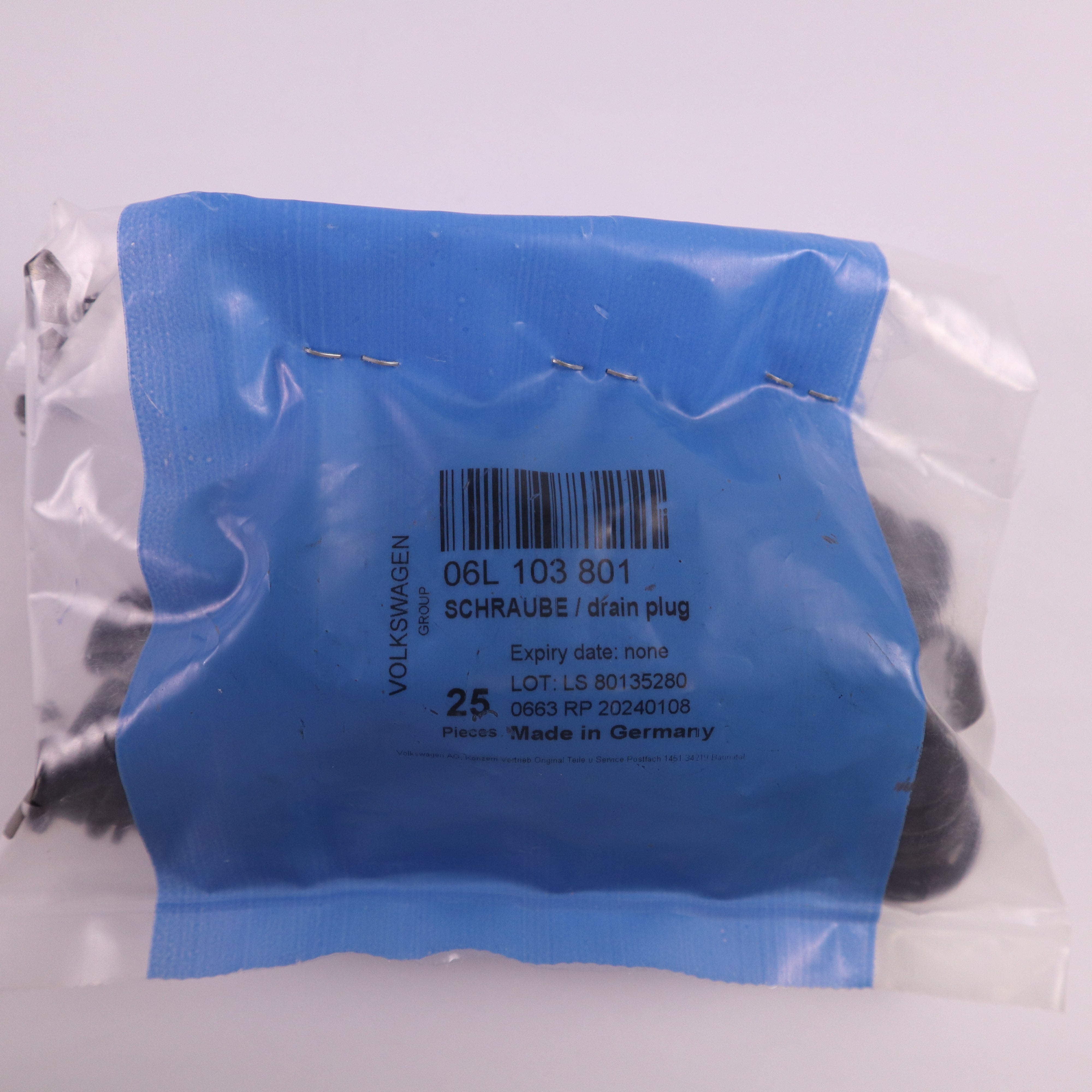 Genuine Audi VW Oil Drain Plug 06L103801