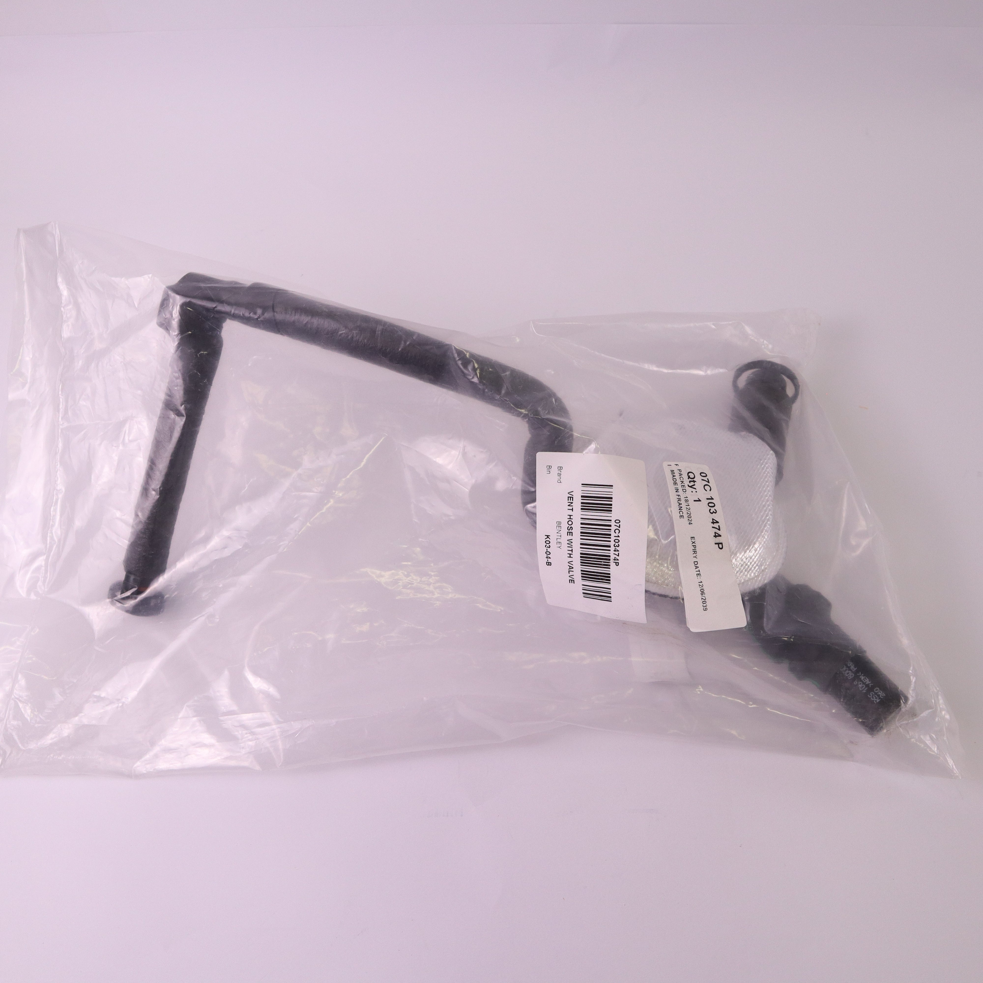 Genuine Bentley Vent Hose with Valve 07C103474P