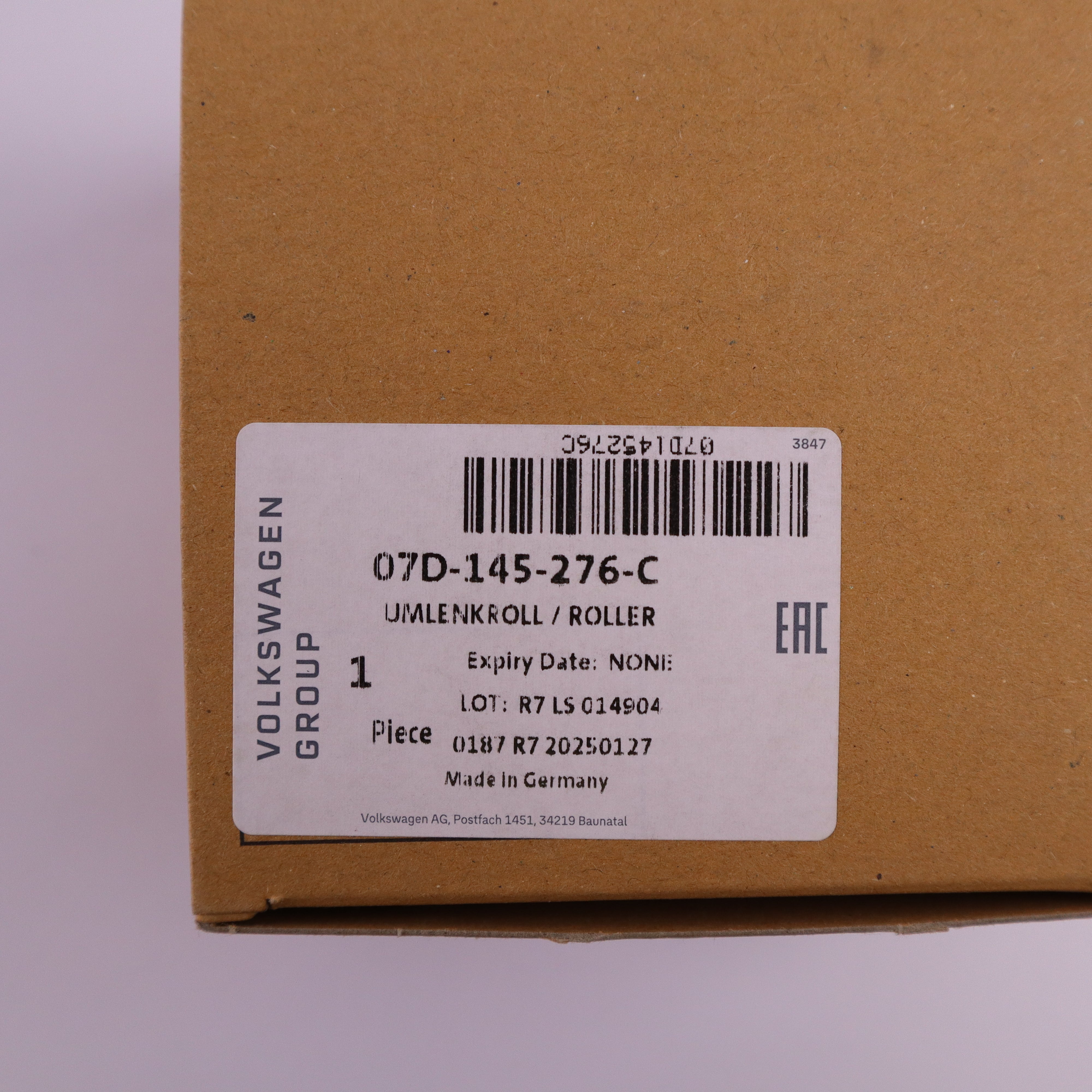 Genuine Bentley Serpentine Belt Idler Pulley 07D145276C