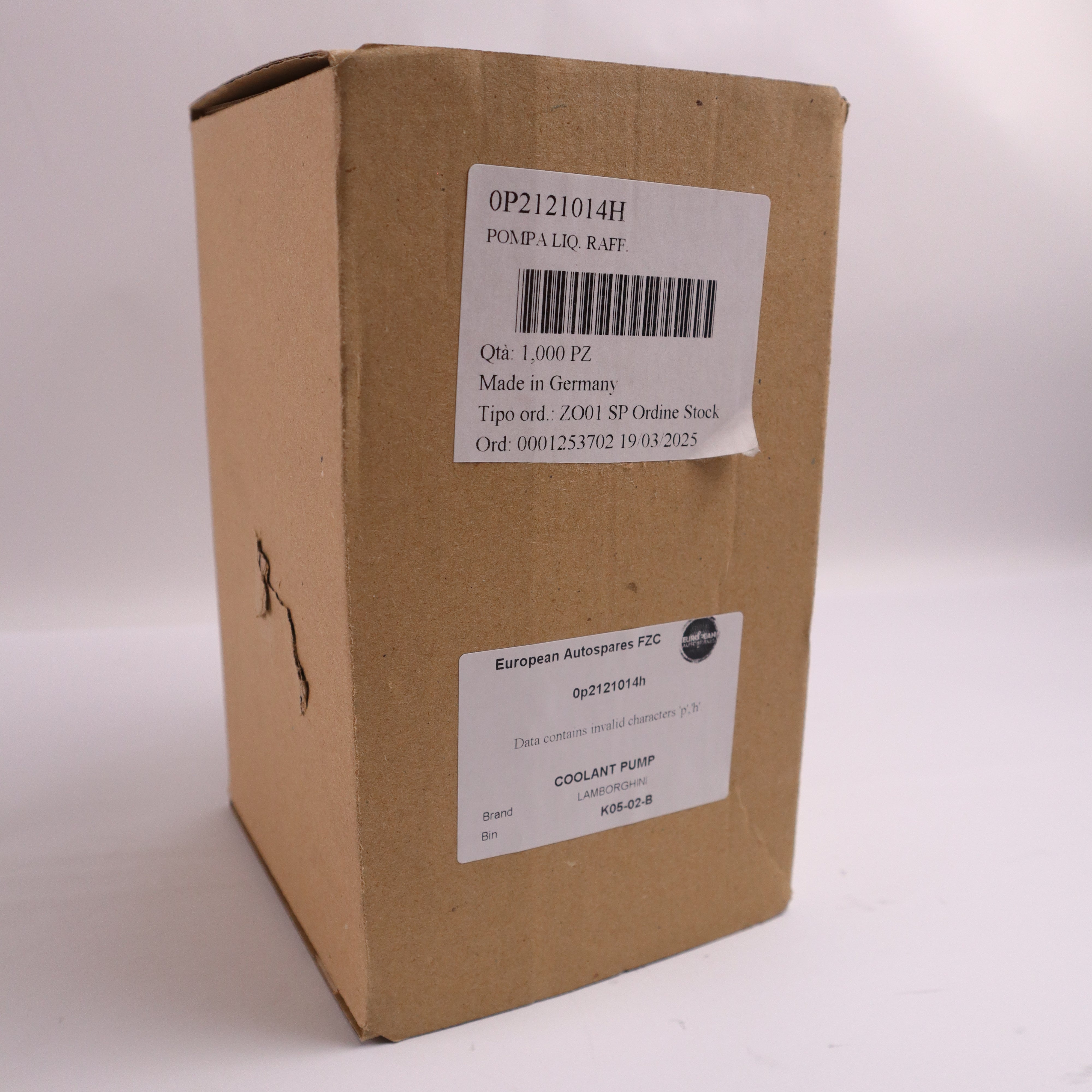 Genuine Lamborghini Urus Coolant Pump 0P2121014H