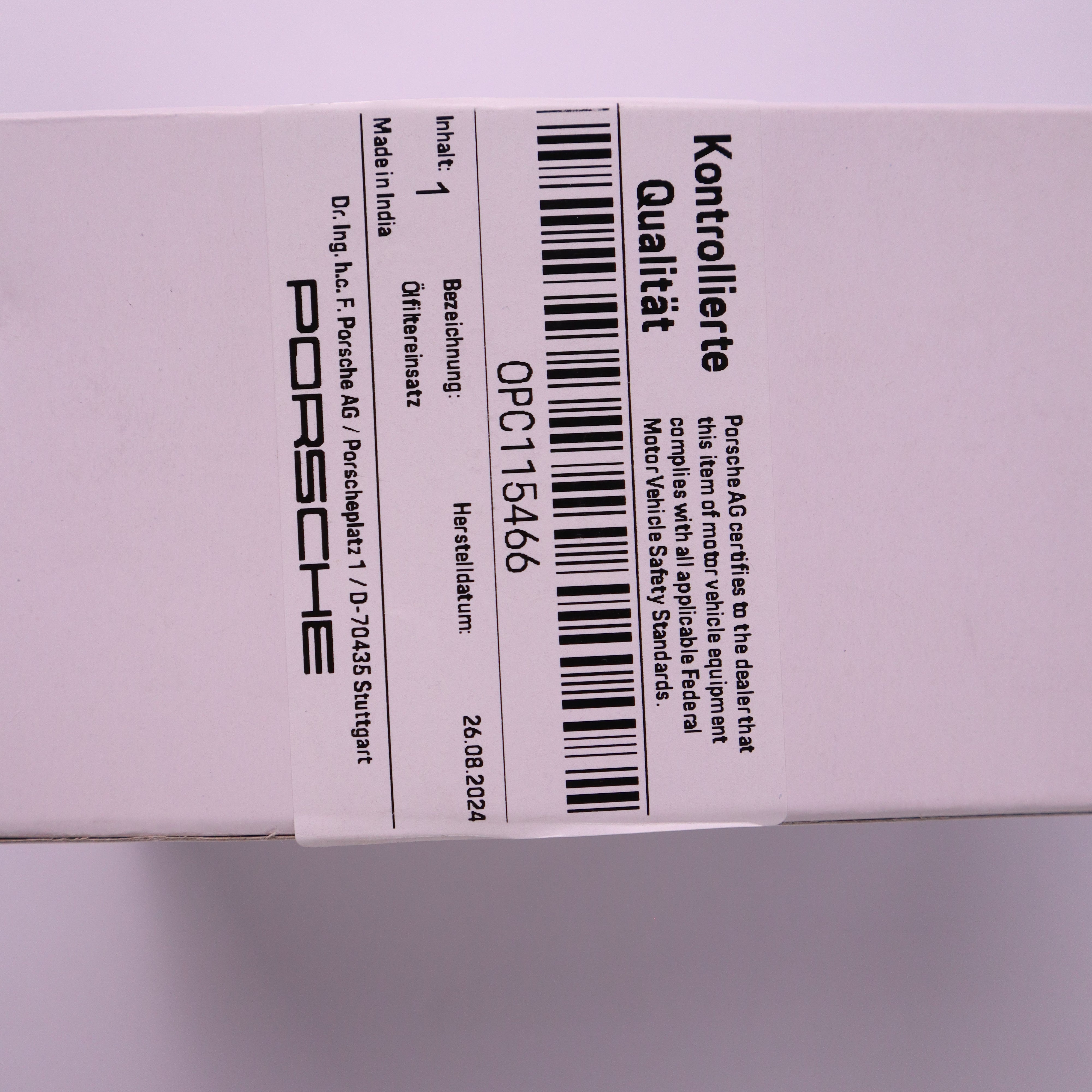 Genuine Porsche Engine Oil Filter 0PC115466