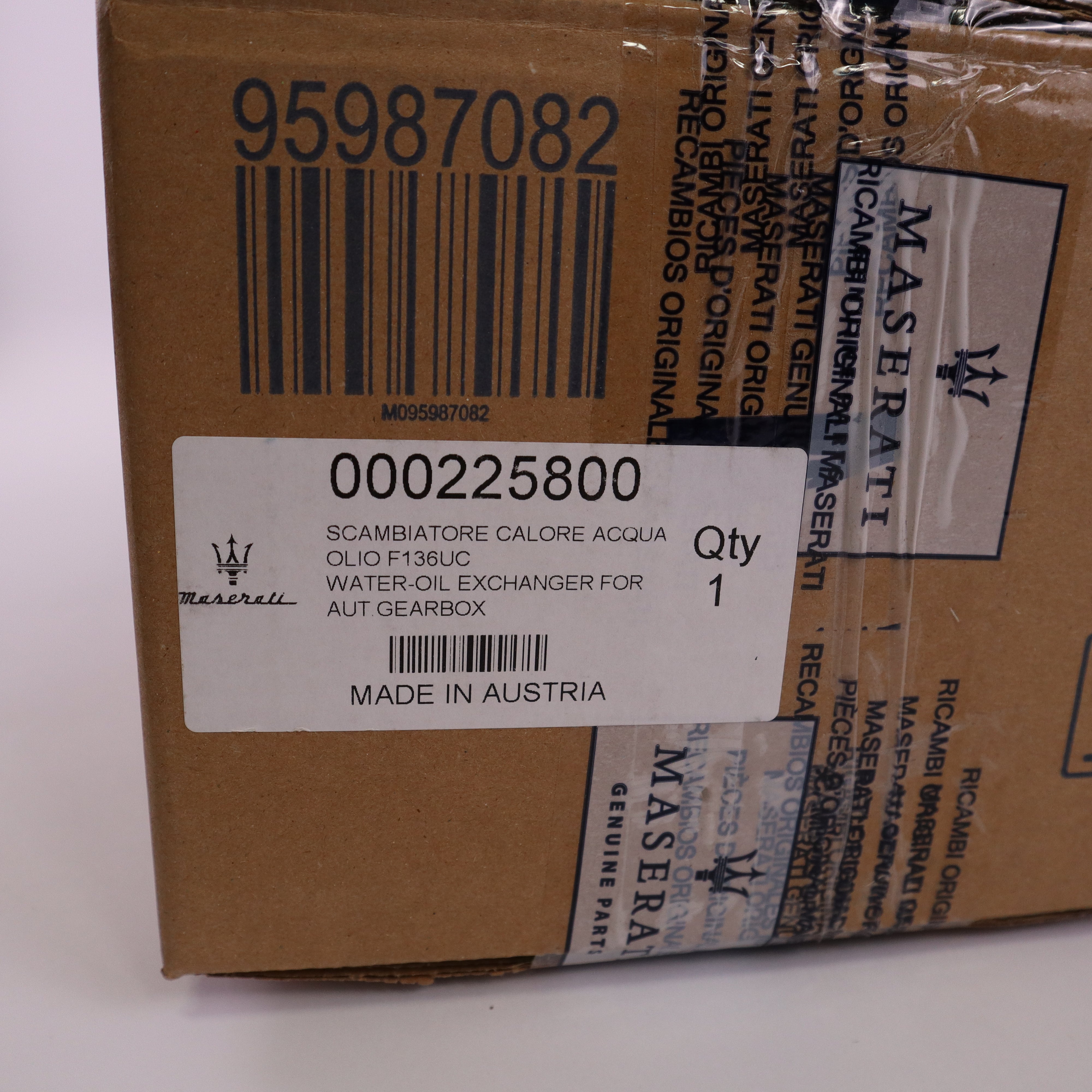 Genuine Maserati Gearbox Oil Cooler 225800