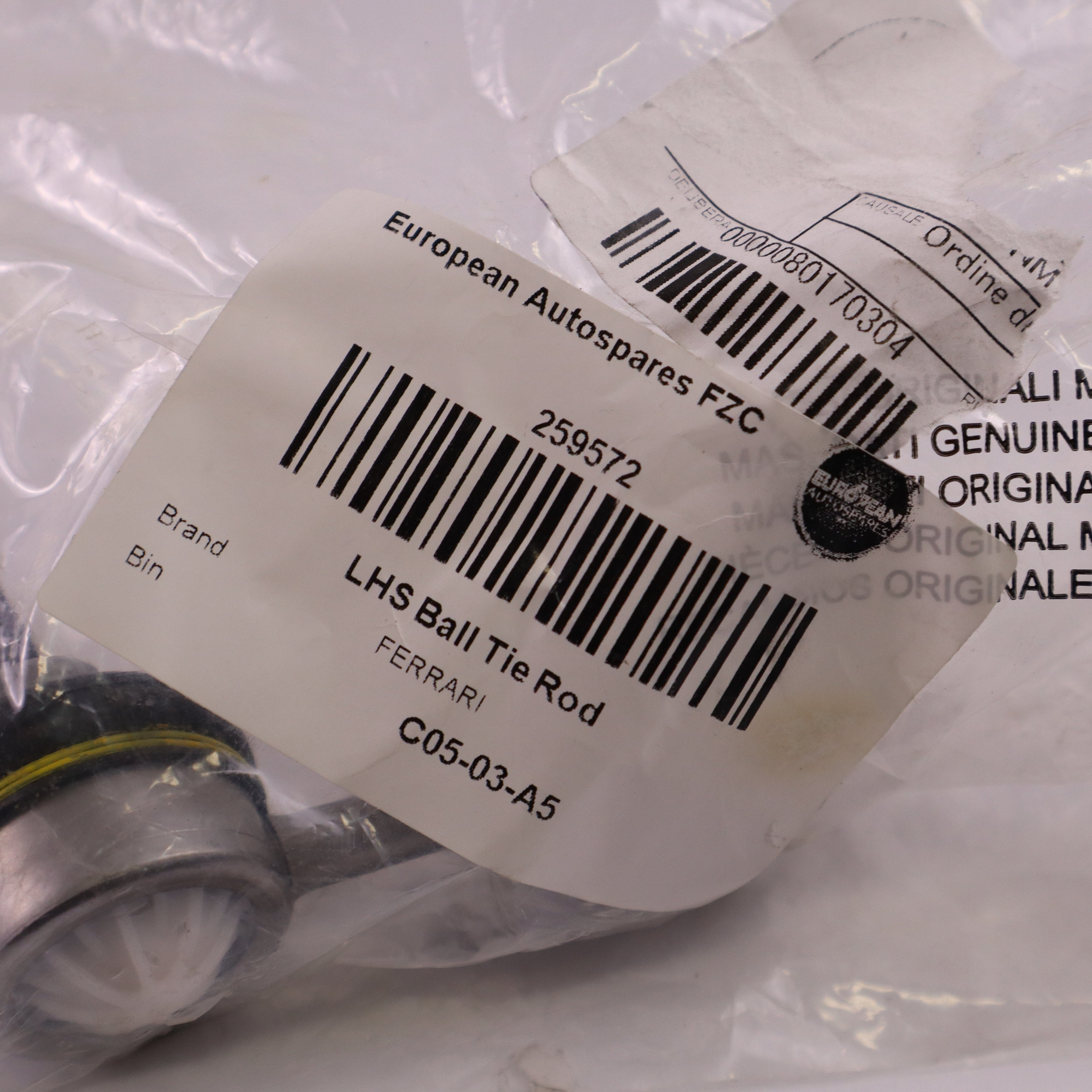 Genuine Ferrari LHS Steering Ball Tie Rod 259572