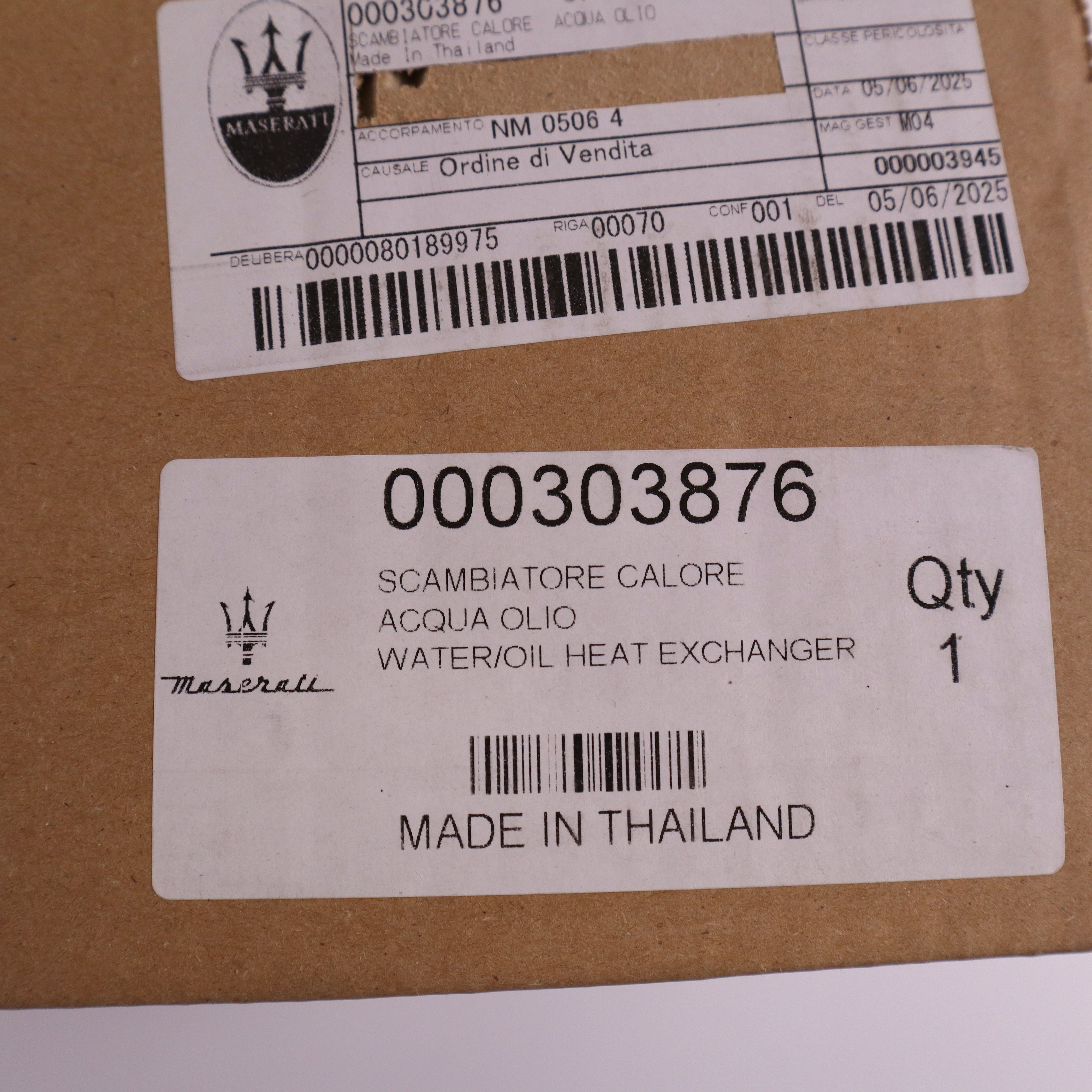 Genuine Maserati Engine Oil Cooler 303876