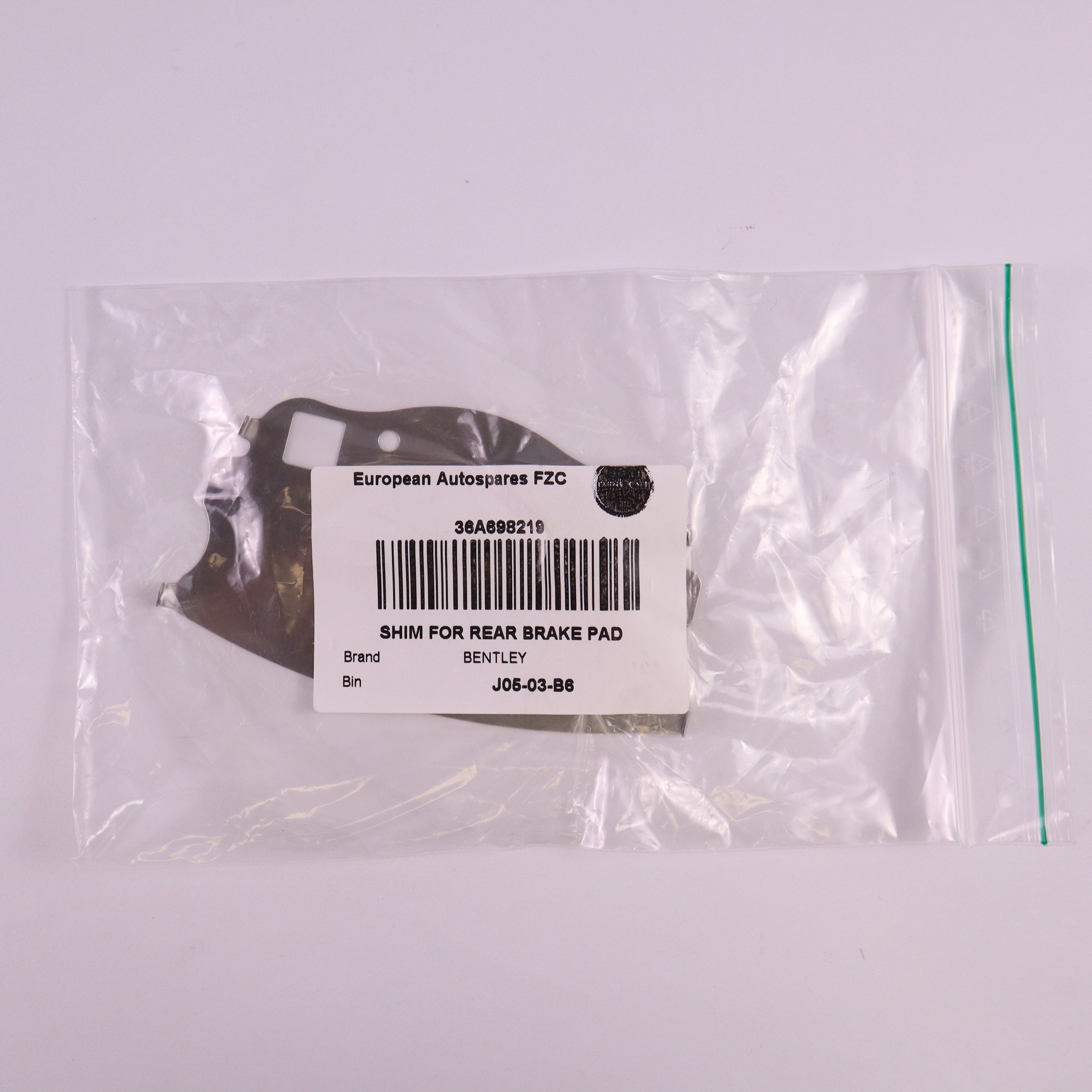 Genuine Bentley Rear Brake Pad Shim for Continental 36A698219