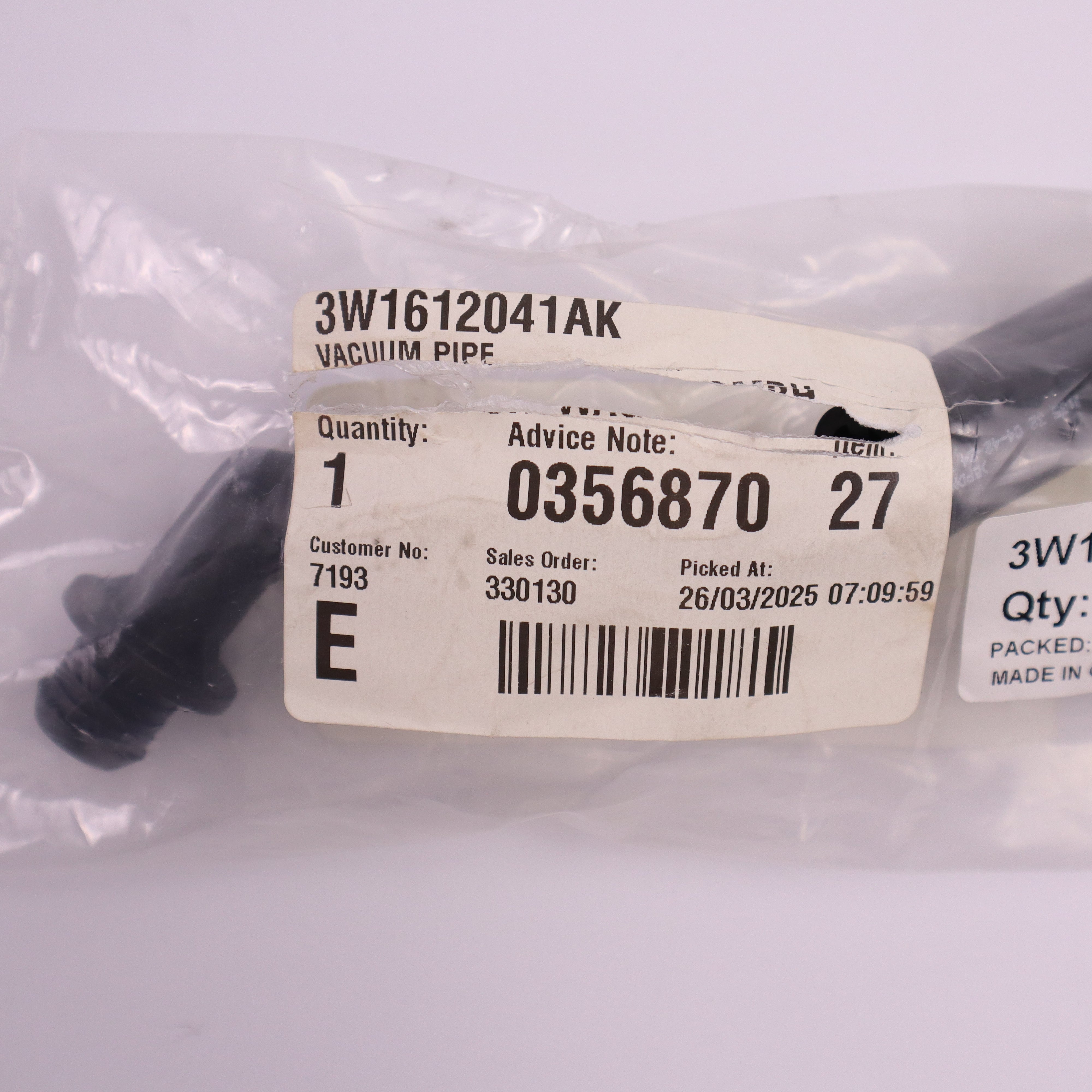 Genuine Bentley Engine Vacuum Pipe 3W1612041AK
